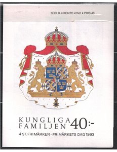 SWEDEN 1993 Royal family 4v in booklet