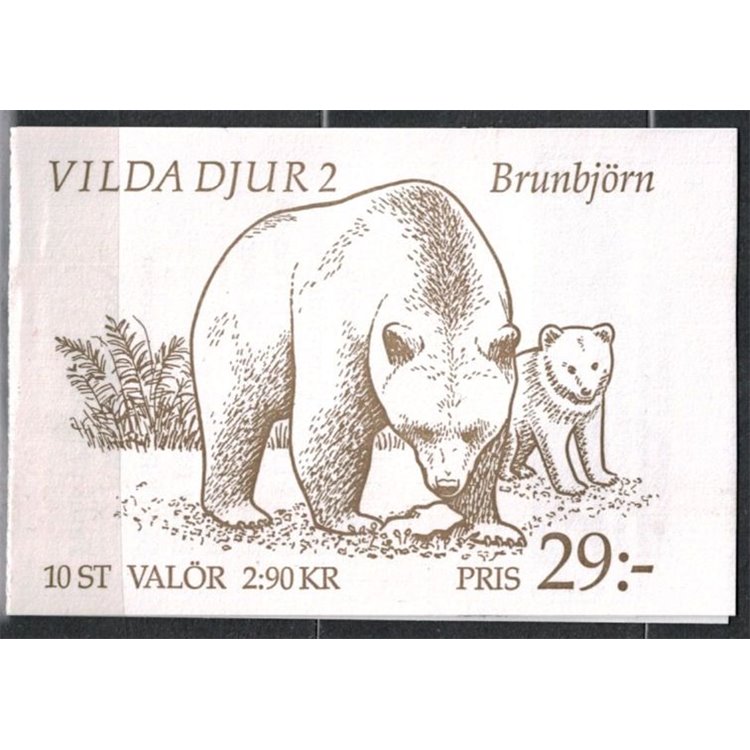 SWEDEN 1993 Fauna, animals 5x2v in booklet