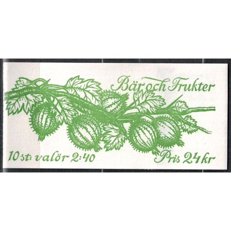 SWEDEN 1993 Fruits 5x2v in booklet