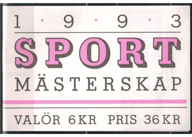 SWEDEN 1993 Sports 6v in booklet