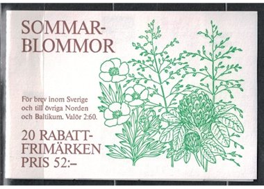 SWEDEN 1993 Wildflowers 5x4v in booklet