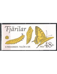SVEZIA 1993 Farfalle - Butterflies 2x4v in libretto