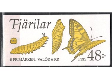 SWEDEN 1993 Butterflies 2x4v in booklet