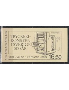 SWEDEN 1983 Printing anniversary - Printing 2x5v in booklet