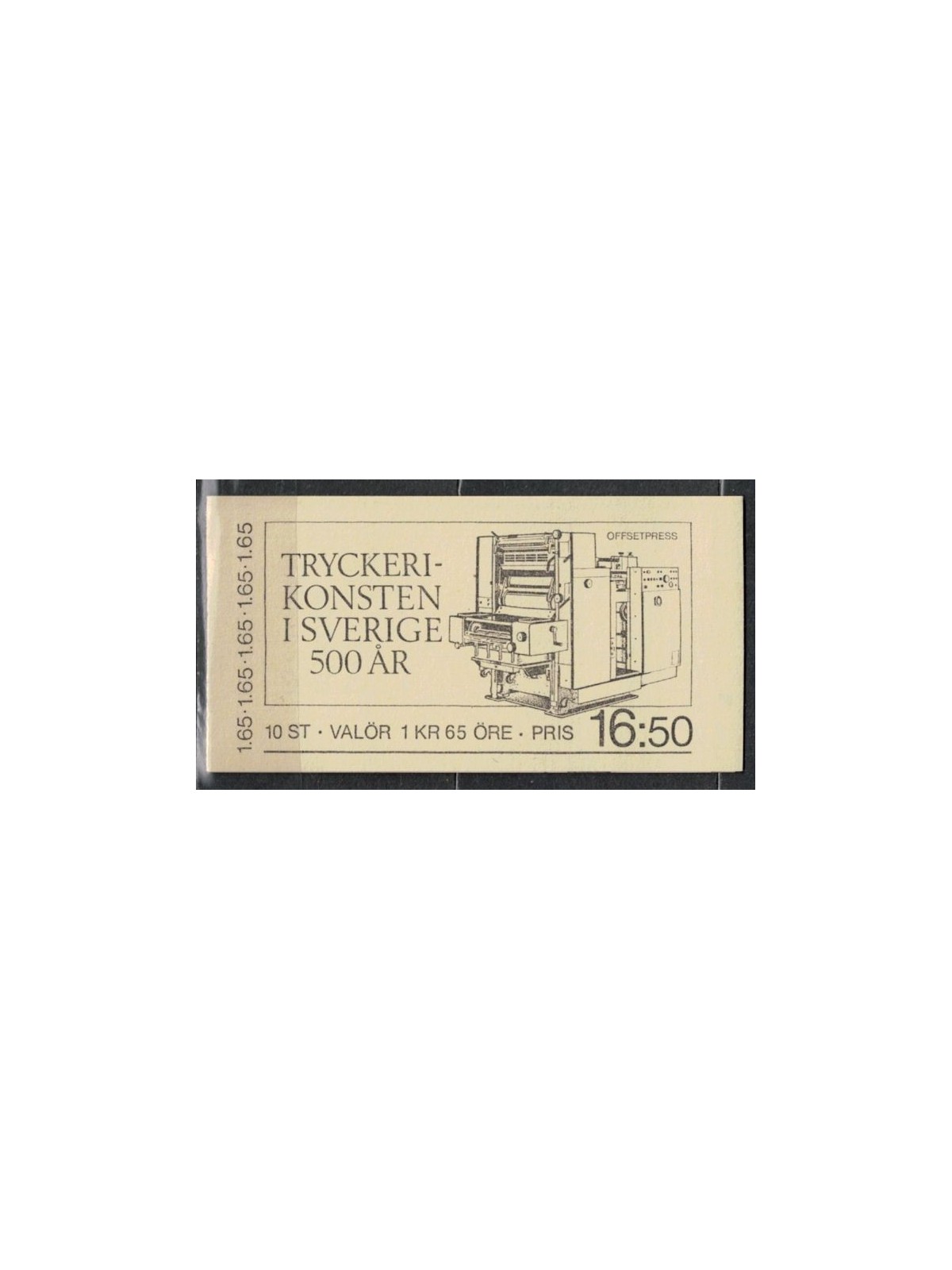 SWEDEN 1983 Printing anniversary - Printing 2x5v in booklet