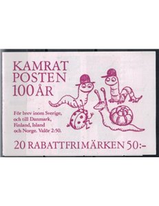SWEDEN 1992 Centenary of Kamratposten magazine - Animals 5x4v in booklet