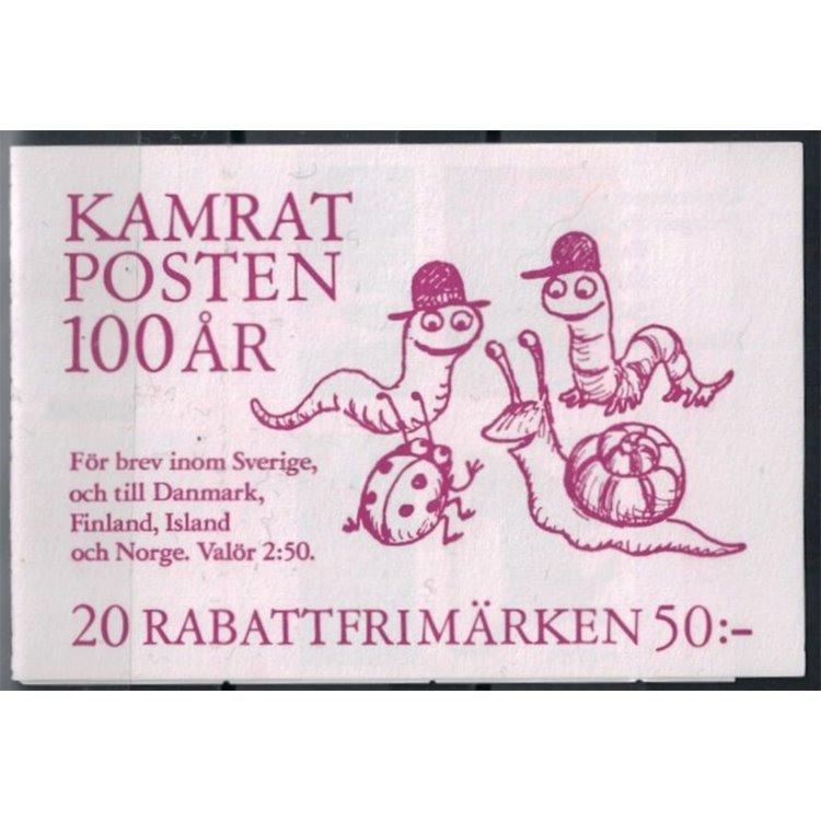 SVEZIA 1992 Centenario giornalino Kamratposten - Animals 5x4v in libretto