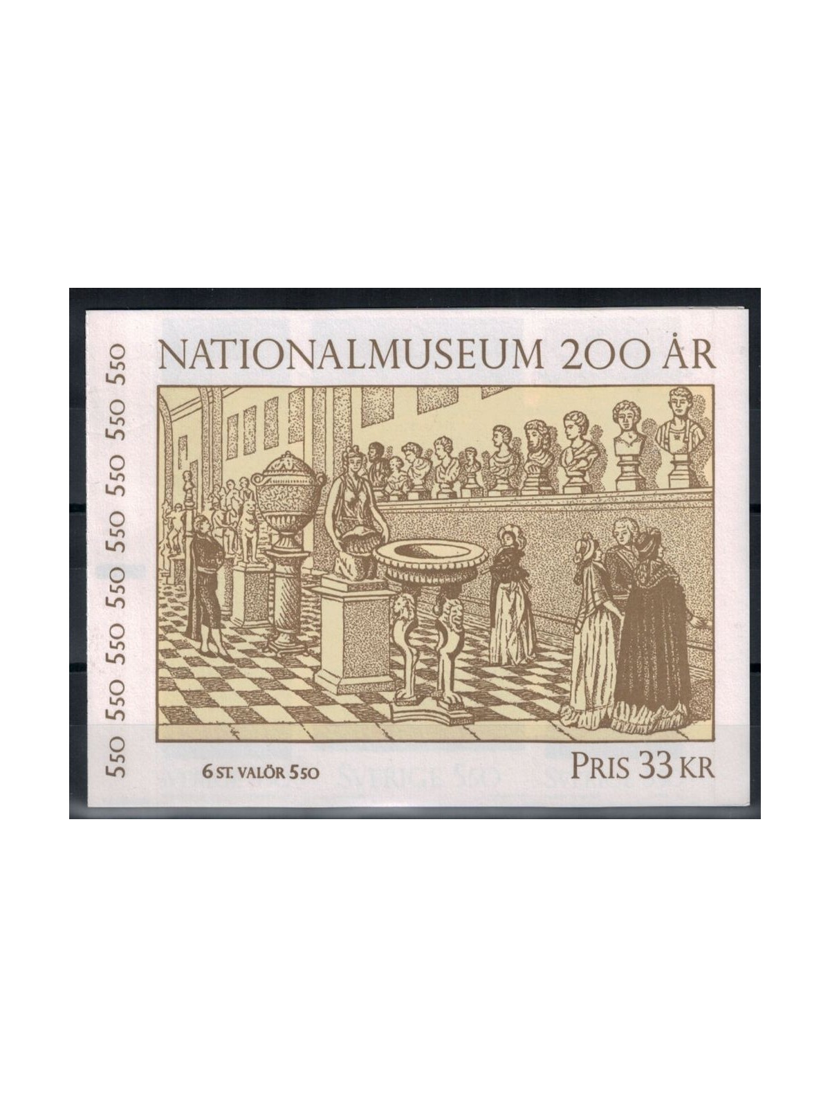 SWEDEN 1992 National Museum bicentenary - National museum 6v in booklet