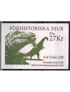 SWEDEN 1992 Prehistoric animals 2x4v in booklet