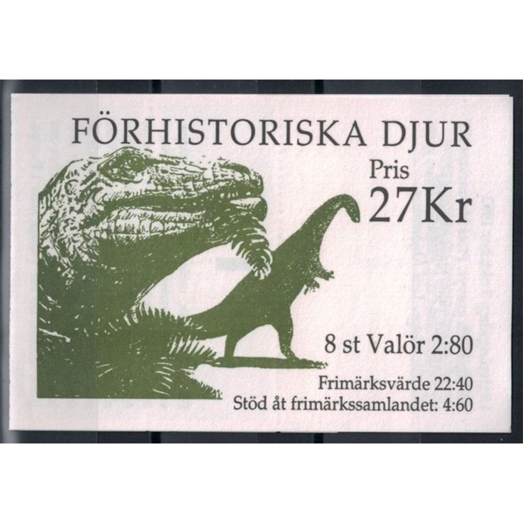SVEZIA 1992 Animali preistorici - Prehistoric animals 2x4v in libretto