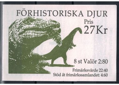 SVEZIA 1992 Animali preistorici - Prehistoric animals 2x4v in libretto
