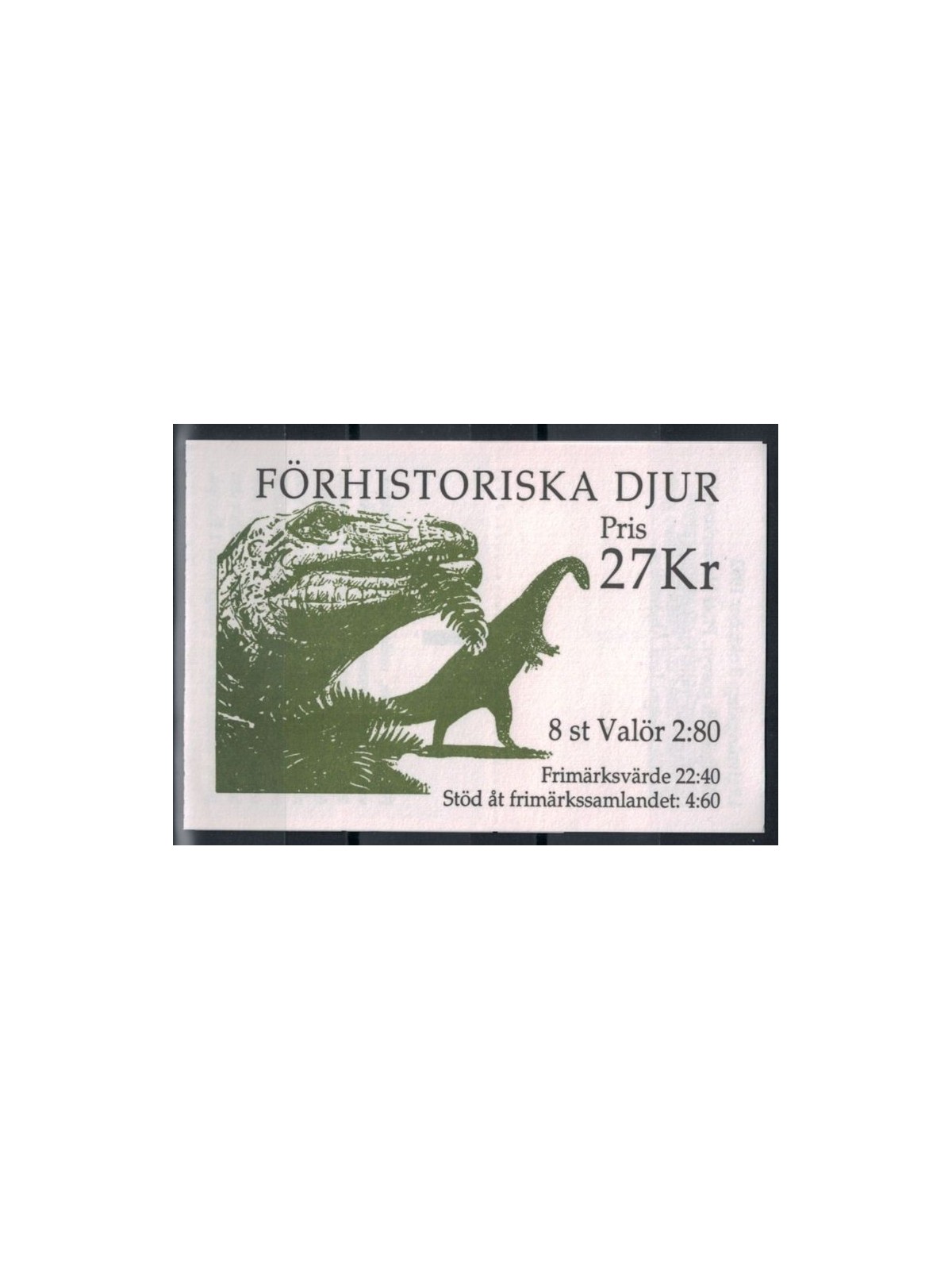 SWEDEN 1992 Prehistoric animals 2x4v in booklet
