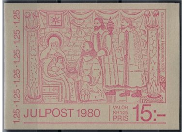 SWEDEN 1980 Christmas 12x1v in booklet