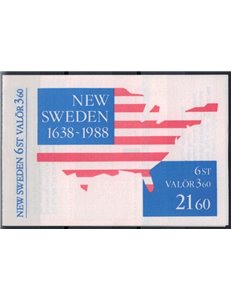 SVEZIA 1988 Anniversario fondazione nuova Svezia - New sweden 6v in libretto