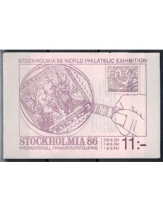 SWEDEN 1986 Stockholmia philatelic exhibition 11KR 4v in booklet