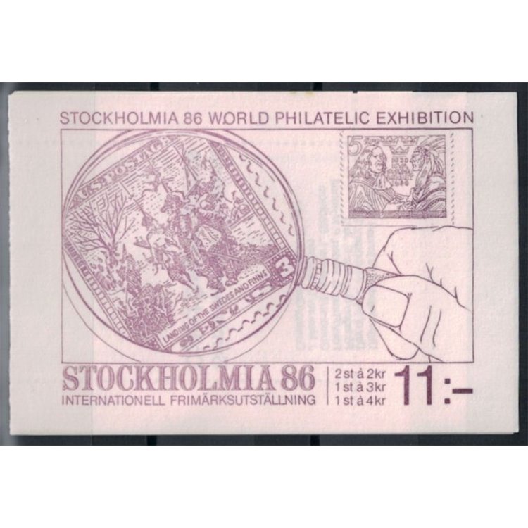 SWEDEN 1986 Stockholmia philatelic exhibition 11KR 4v in booklet