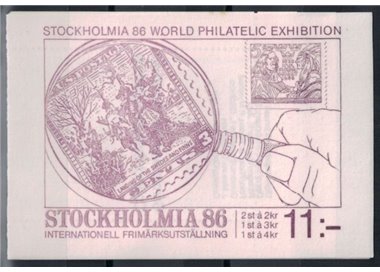SWEDEN 1986 Stockholmia philatelic exhibition 11KR 4v in booklet