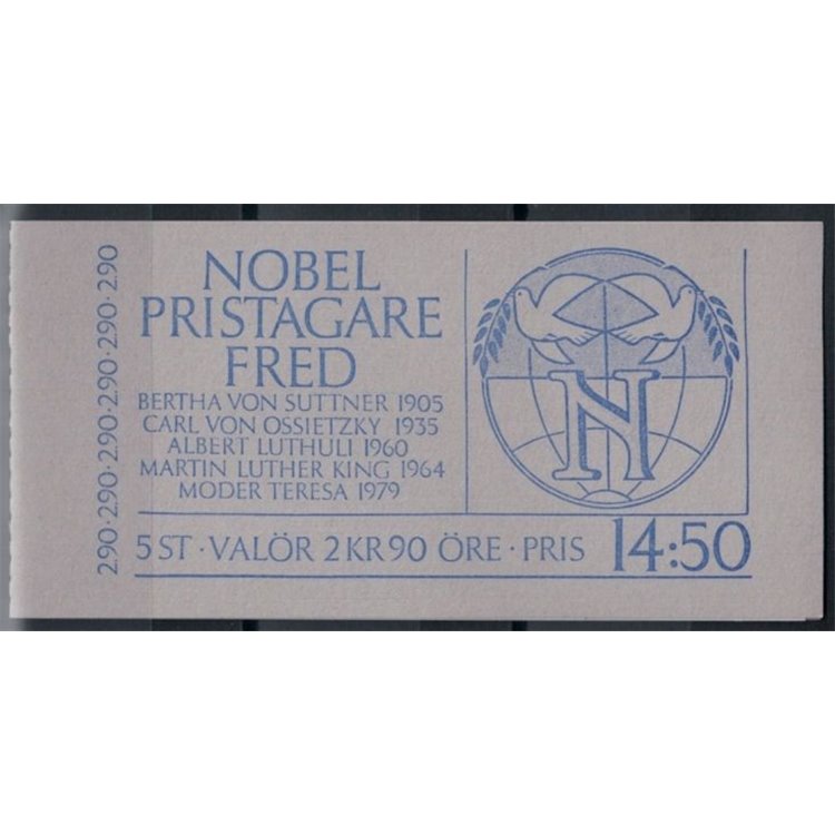 SWEDEN 1986 Nobel Peace Prize winners 5v in booklet