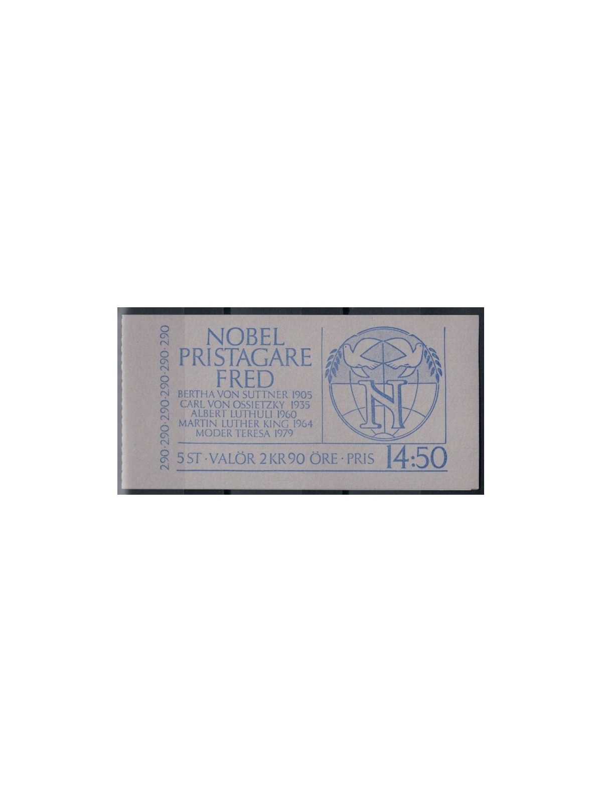 SVEZIA 1986 Premi nobel per la pace - Nobel prize winners 5v in libretto