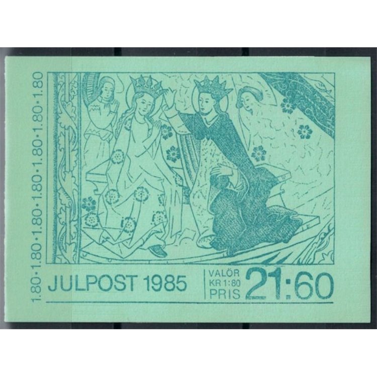 SWEDEN 1985 Christmas, medieval paintings - Christmas 3x4v in booklet