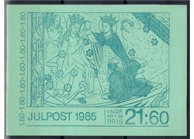 SWEDEN 1985 Christmas, medieval paintings - Christmas 3x4v in booklet