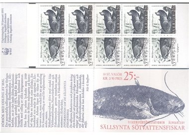 SWEDEN 1991 Freshwater fish booklet MNH**