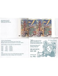 SWEDEN 1991 Skansen Park in Stockholm - Skansen park 5x4v in booklet