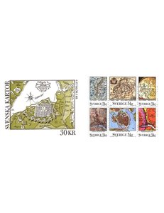 SWEDEN 1991 Cartography of Sweden - Maps 6v in booklet