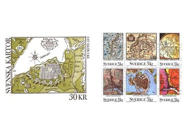 SVEZIA 1991 Cartografia della Svezia - Maps 6v in libretto