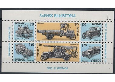 SWEDEN 1980 History of the Automobile - Automobiles s/s