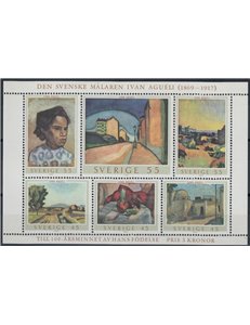 SVEZIA 1969 Centenario Ivan Agueli BF MNH**