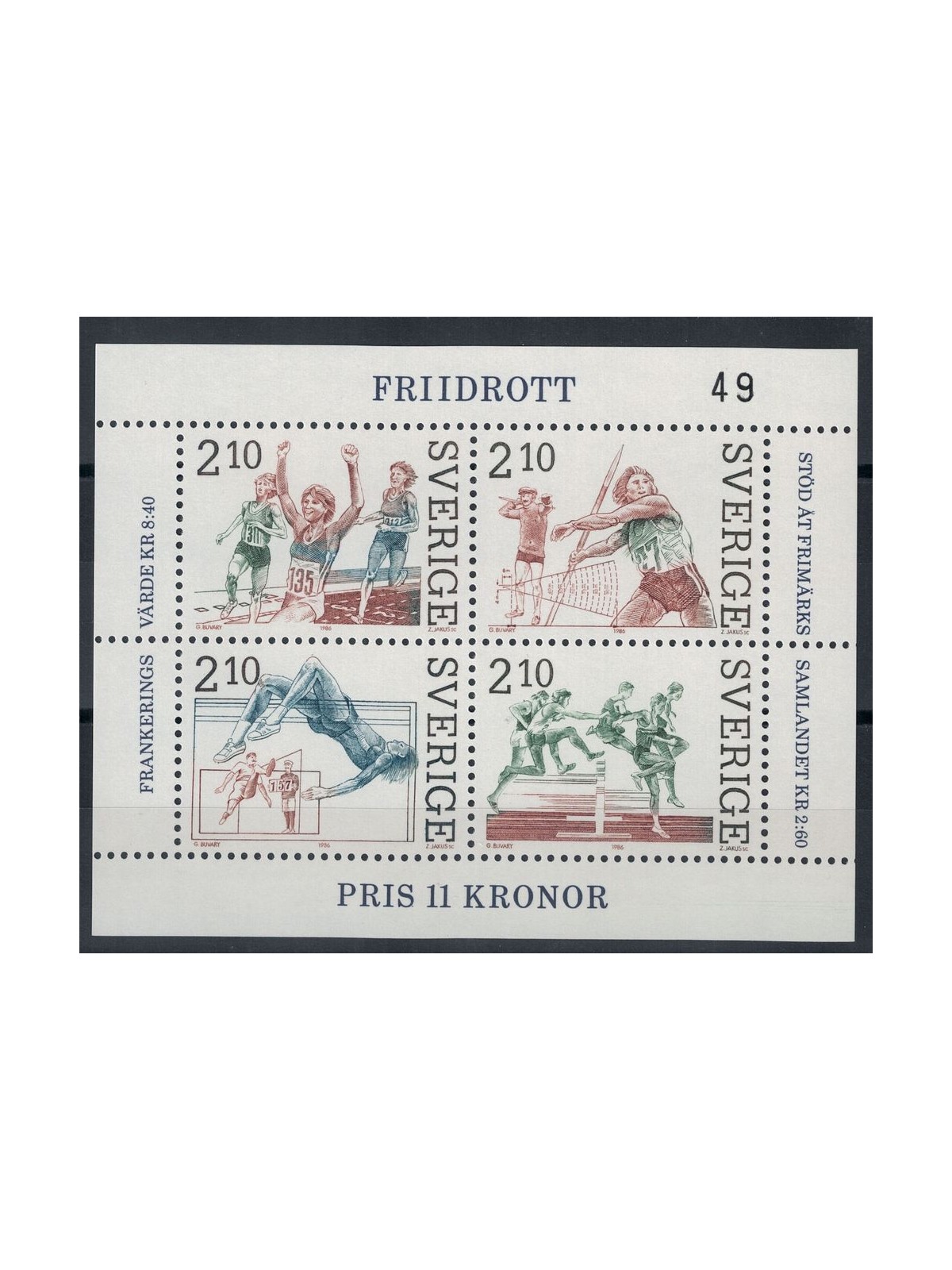 SVEZIA 1986 Atletica - Athletics BF