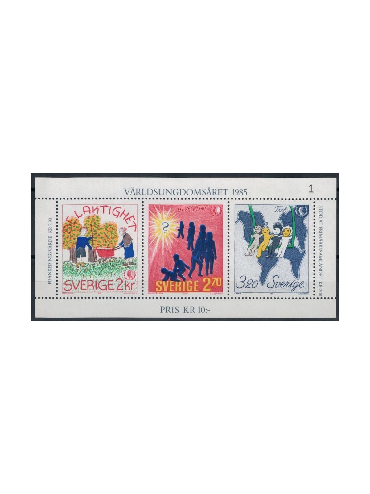 SWEDEN 1985 International Youth Year s/s