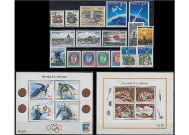 NORWAY 1991 Complete Year Set 17v + 2 s/s MNH**