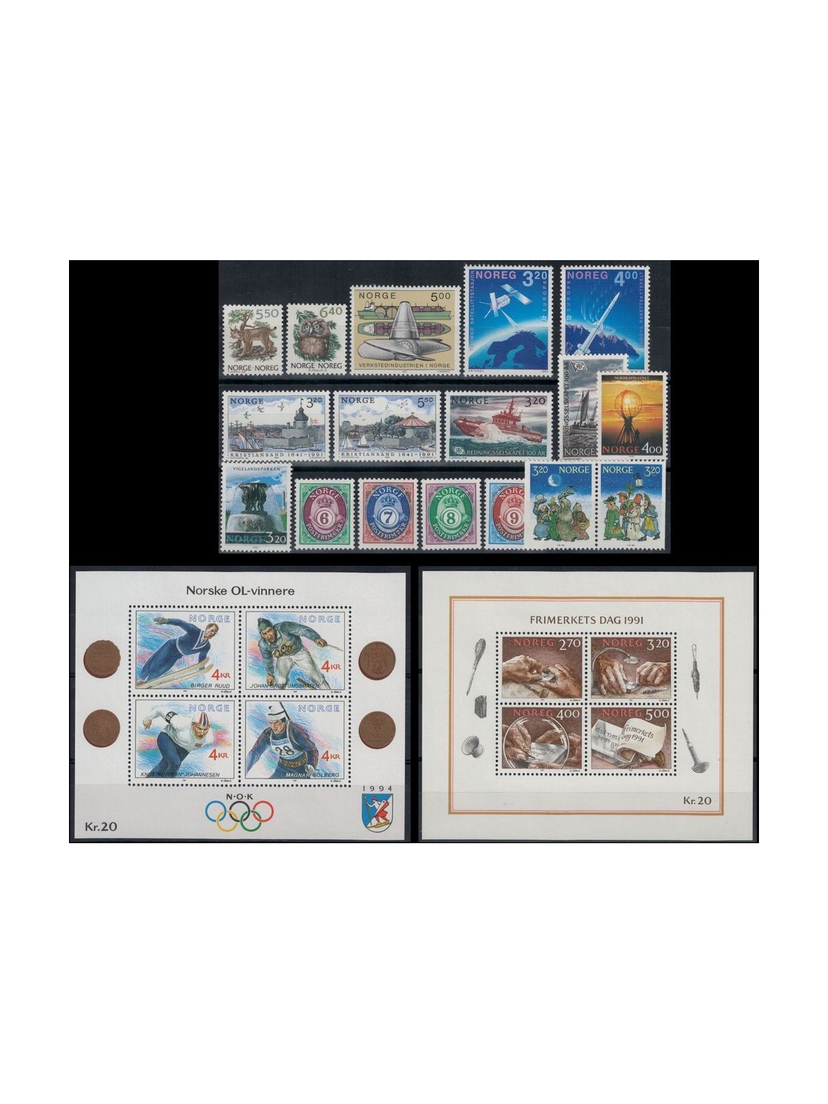 NORWAY 1991 Complete Year Set 17v + 2 s/s MNH**