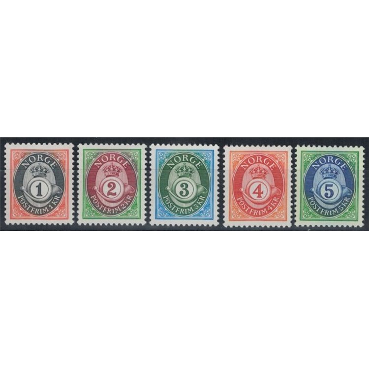 NORVEGIA 1992 Corno di posta - Definitives, post horn 5v MNH**