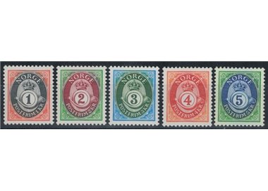 NORVEGIA 1992 Corno di posta - Definitives, post horn 5v MNH**