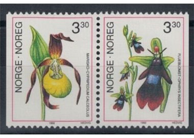NORWAY 1992 Orchids 2v MNH**