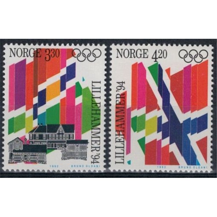 NORVEGIA 1992 Giochi olimpici Lillehammer 94 - Olympic Winter Games 2v MNH**