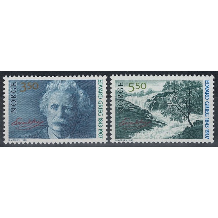 NORWAY 1993 150th Anniversary of Edvard Grieg 2v MNH**