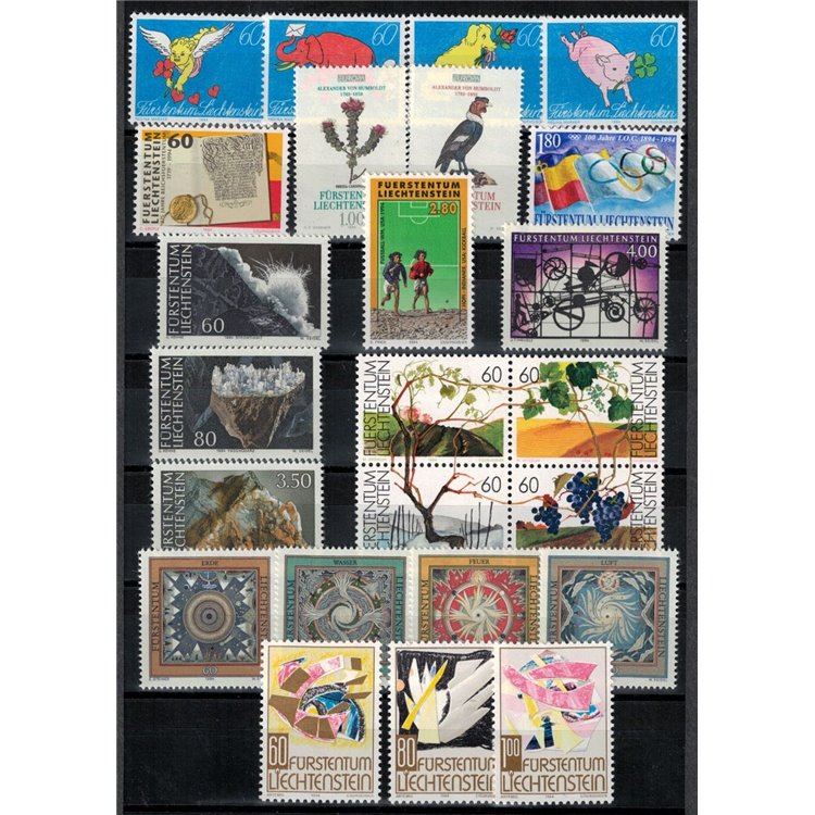 LIECHTENSTEIN 1994 Annata completa - Complete Year Set 24v MNH**