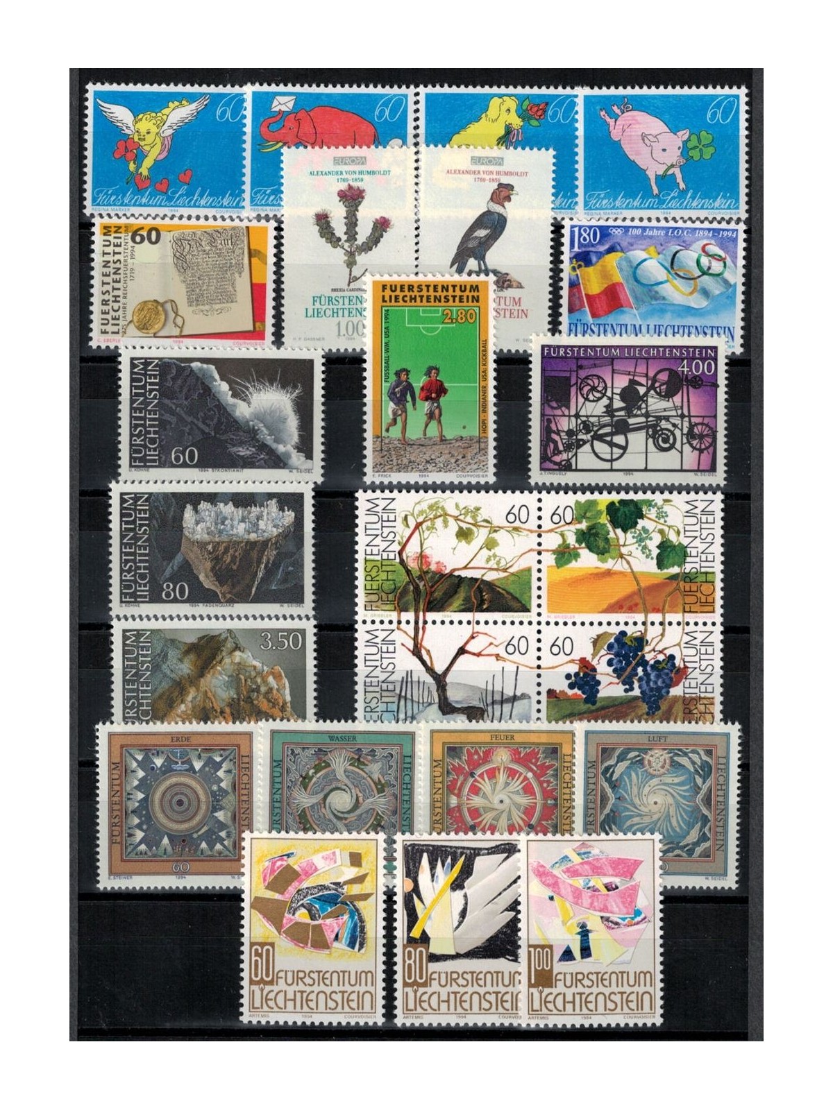 LIECHTENSTEIN 1994 Annata completa - Complete Year Set 24v MNH**