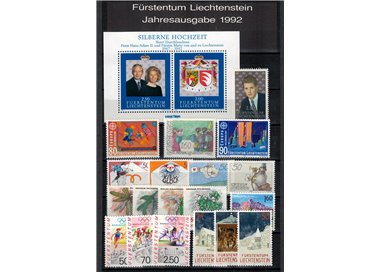 LIECHTENSTEIN 1992 Complete Year Set 19v + 1 s/s MNH**