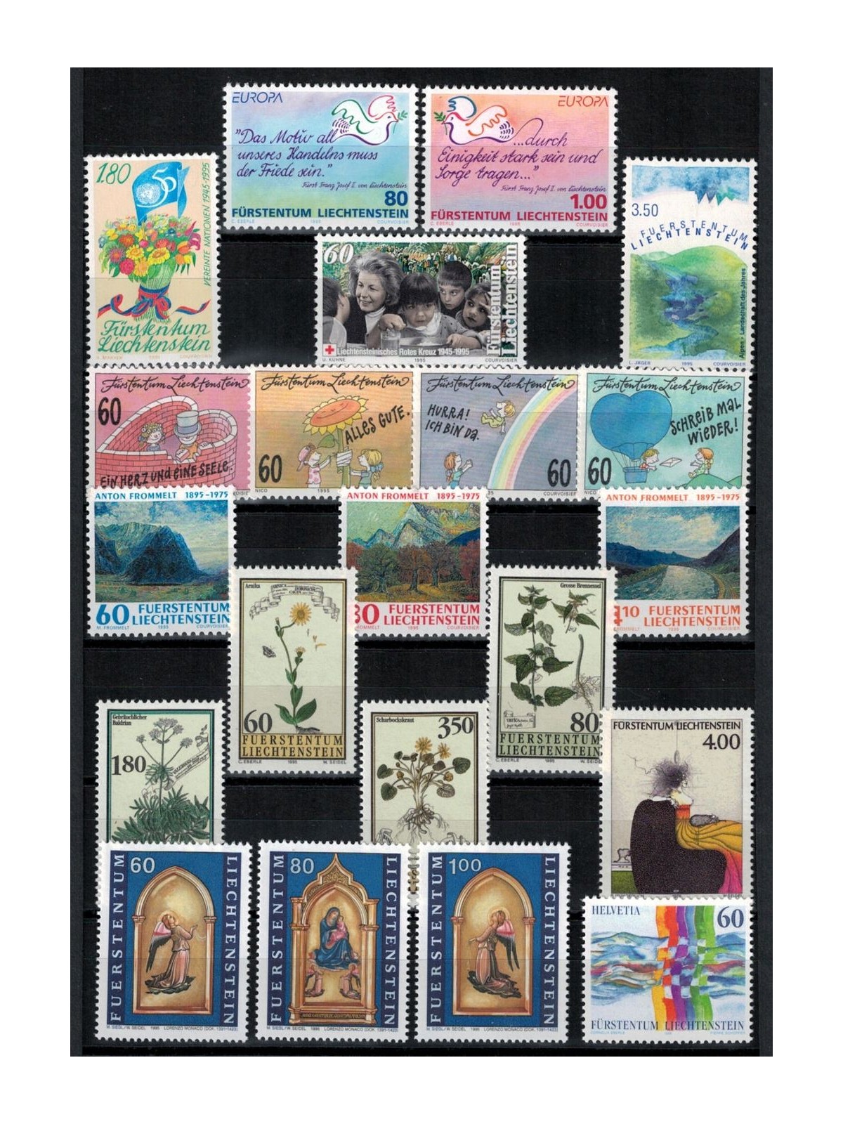 LIECHTENSTEIN 1995 Complete Year Set 21v MNH**