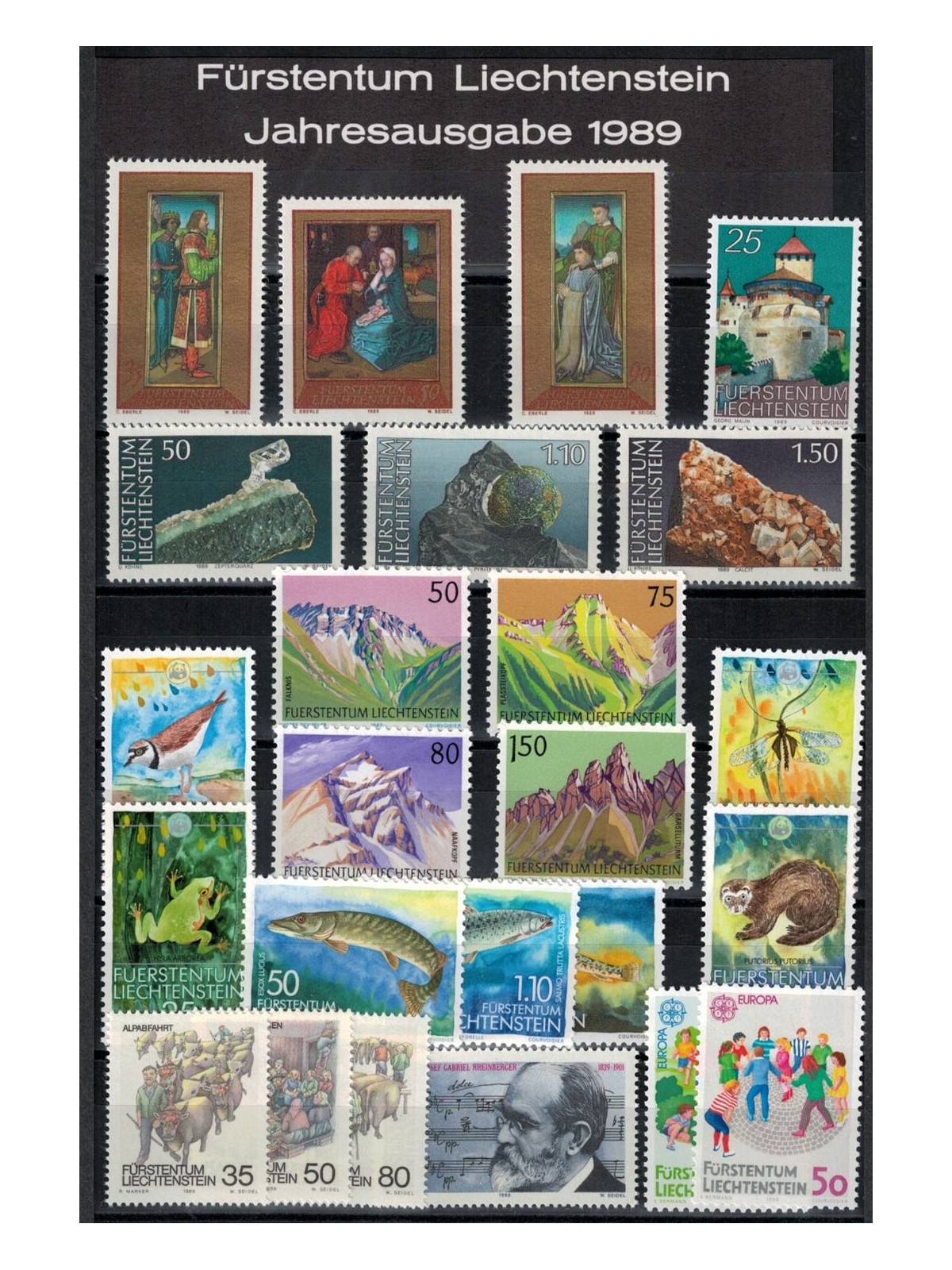 LIECHTENSTEIN 1989 Complete Year Set 24v MNH**