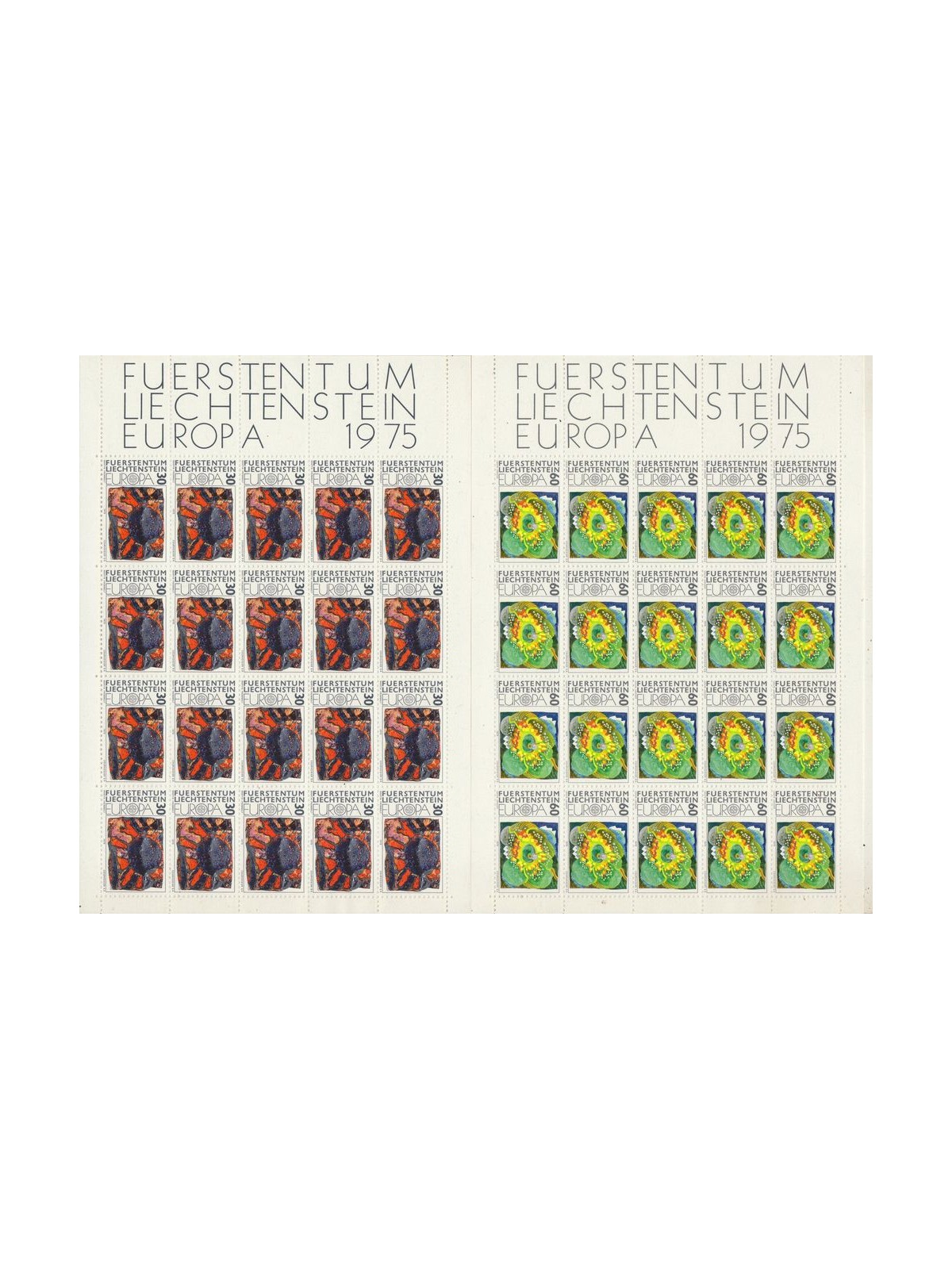 LIECHTENSTEIN 1975 Europa 2 MF MNH**