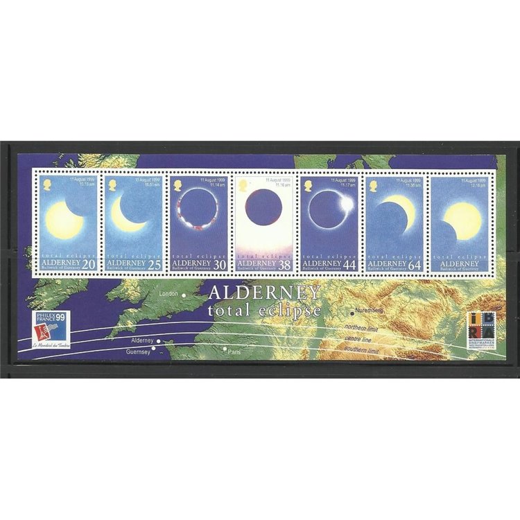 ALDERNEY 1999 Solar Eclipse s/s MNH**