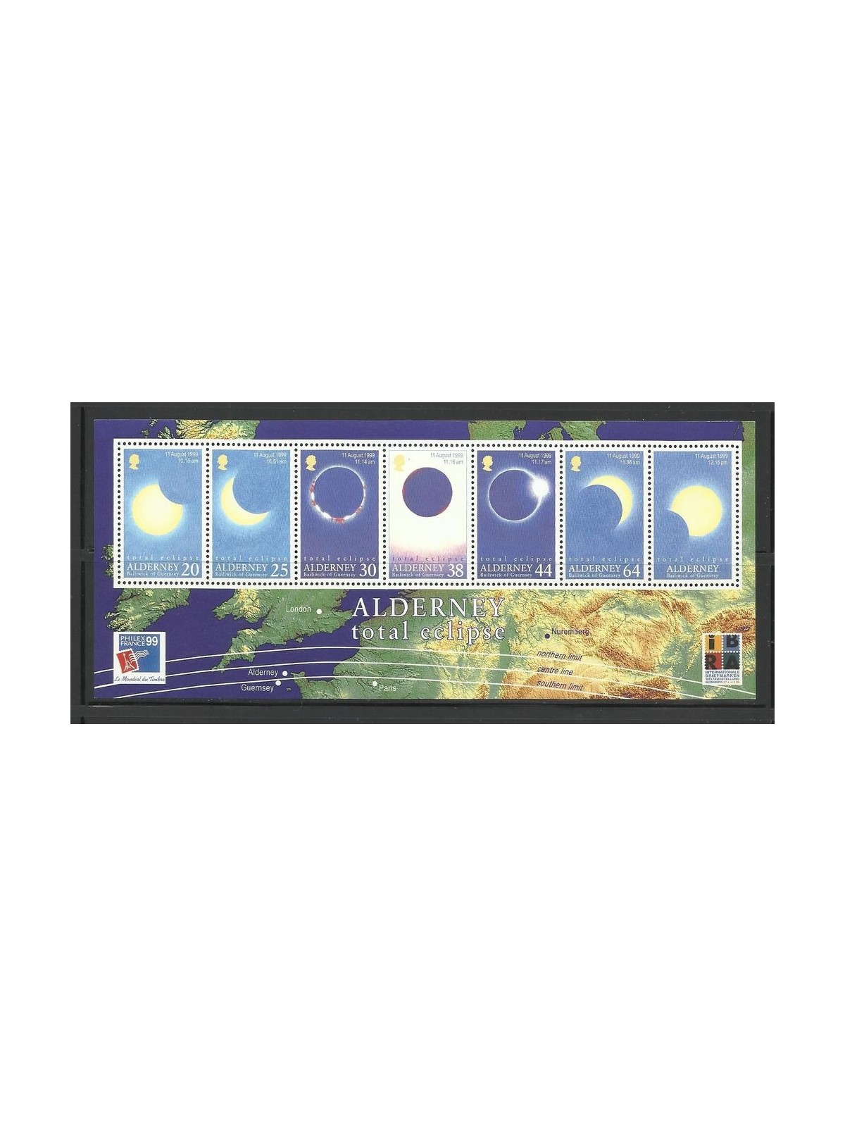 ALDERNEY 1999 Solar Eclipse s/s MNH**