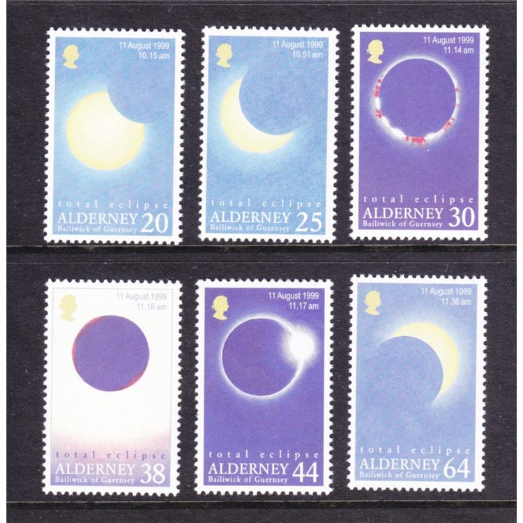 ALDERNEY 1999 Eclissi solare 6v MNH**