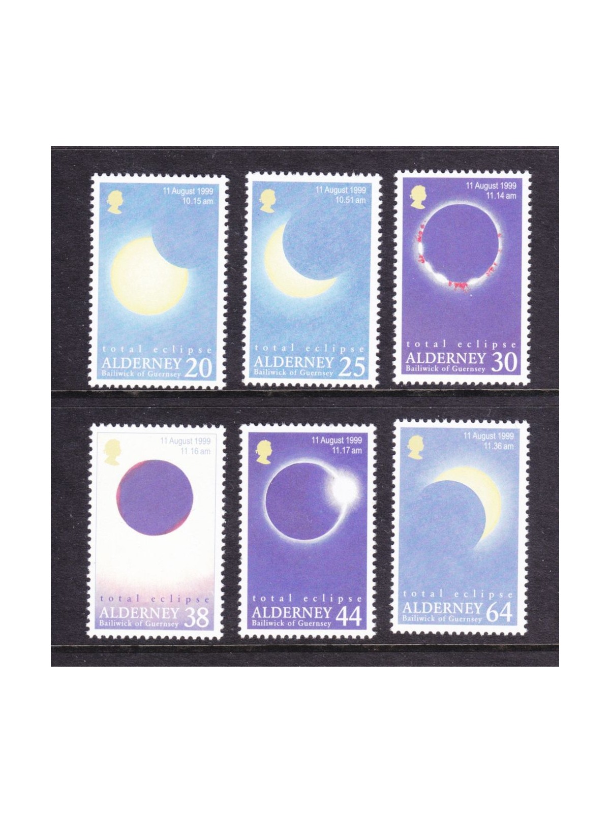 ALDERNEY 1999 Eclissi solare 6v MNH**